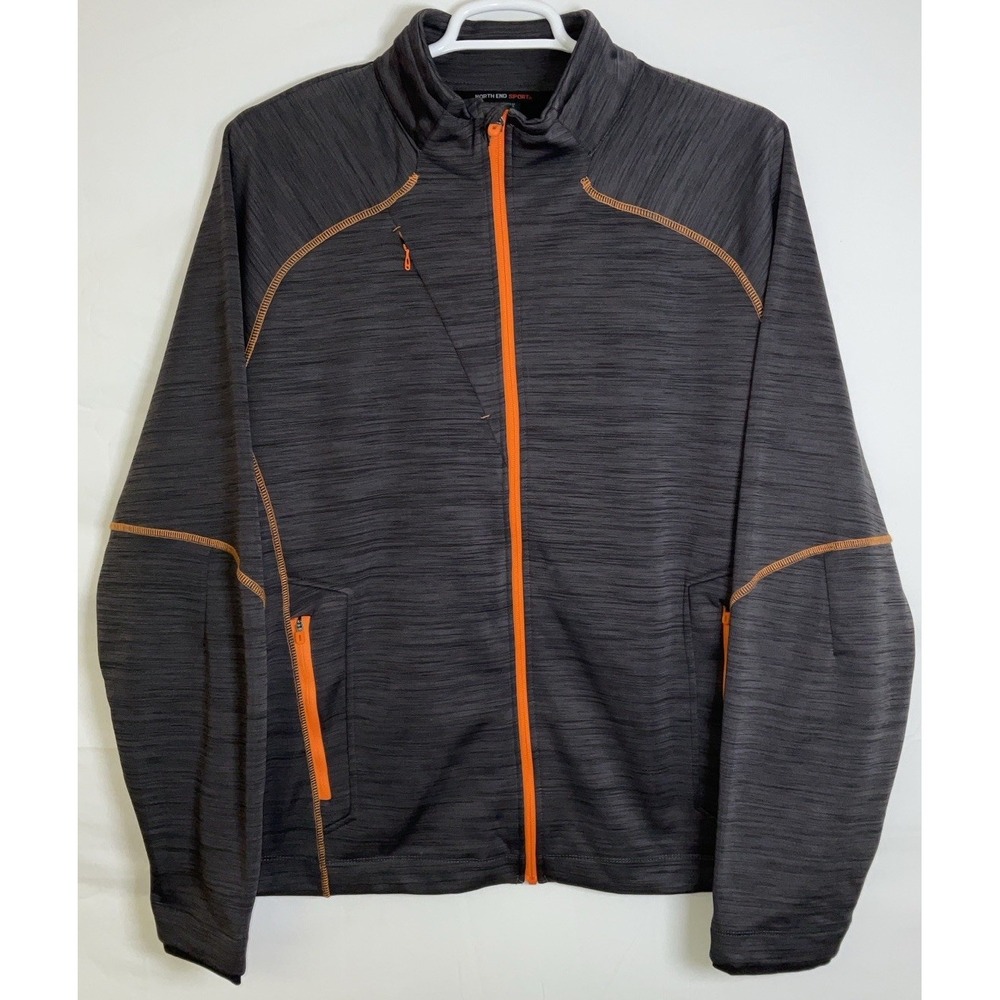 NWOT Men's North End Sport Flux Melange Bonded Jacket Gray & Orange 2XL